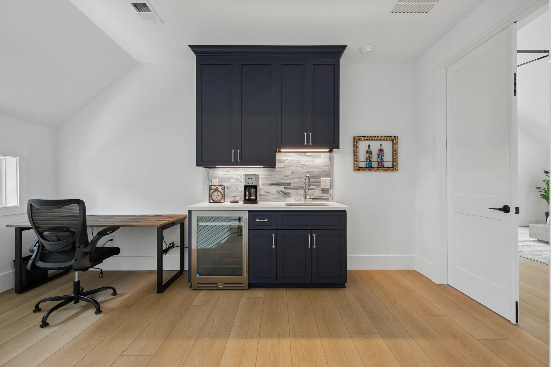 Desk/workspace and beverage station at 16 Indigo Lane